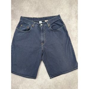 VTG 90's Lucky Brand Dungarees Jeans Shorts Men 34 Blue Denim Distressed USA
